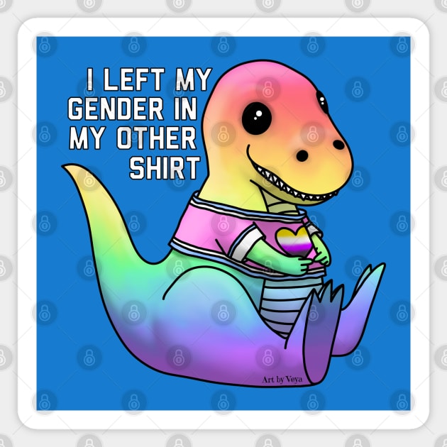 I Left My Gender In My Other Shirt Sticker by Art by Veya